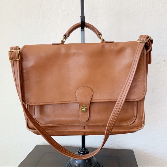 Coach Other - Vintage Coach RARE Met Brief Messenger Tan Saddle